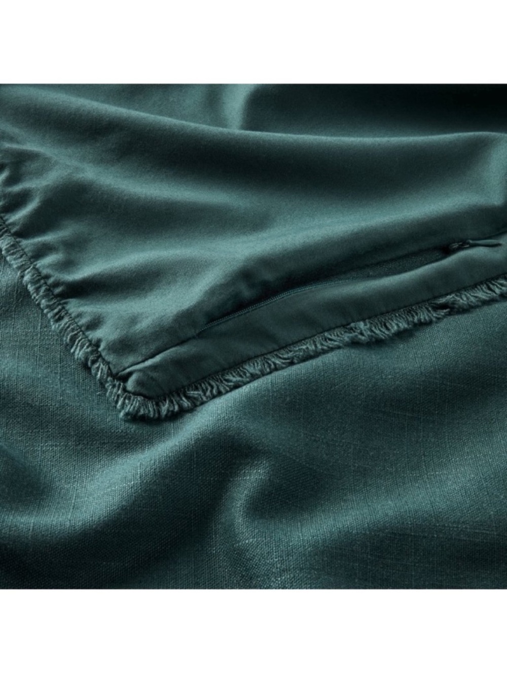 Casaluna King Linen Blend Heavyweight Dark Teal Blue Duvet Cover Set - Picture 4 of 13